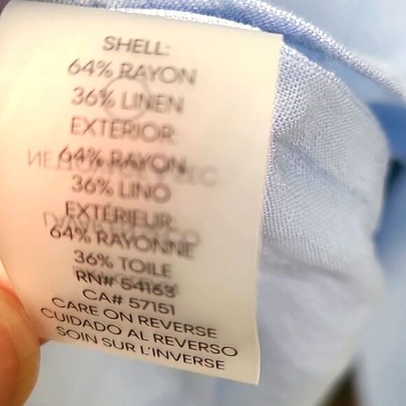 Calvin Klein Light Blue Longsleeve Top with Lace-up Front, Size 2X - Picture 10 of 10